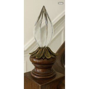 Vintage French Crystal Glass Teardrop Newel Post Finial Boule Escalier 5.5”
